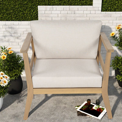 Fauteuils de patio spacieux, fauteuil moderne en bois d'acacia pour le patio
