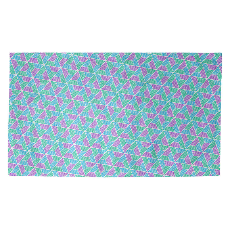 Tapis mauve/vert/gris à motif de trapèzes Avicia, Rectangle 2 pi 2 po x 3 pi 4 po