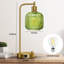 Ensemble de 2 lampes de table vertes en verre avec ports USB A&C pour chambre à coucher-412146987-412146984