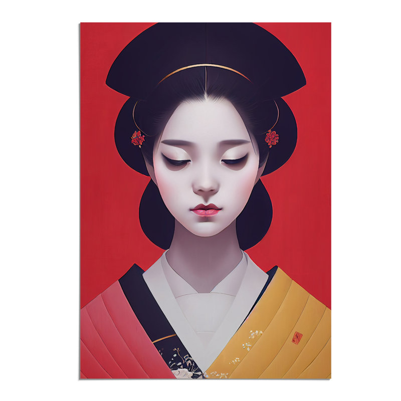 XV1022-3419X Peaceful Geisha - Print, 42cm H x 29.7cm W, Paper
