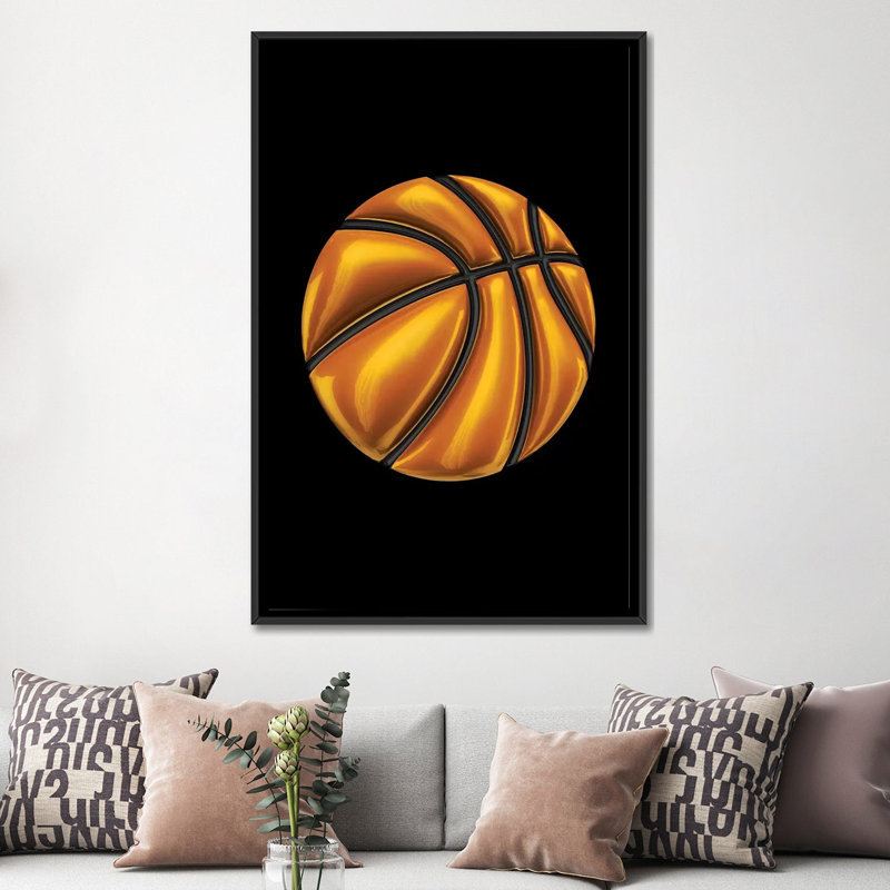 «Basketball», impression sur toile, H 60 po x l 40po x P 1,5 po, Toile tendue, Blanc