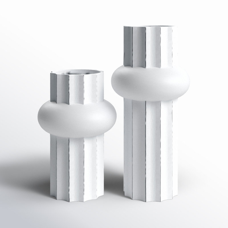 Keita Handmade Ceramic Table Vase, Antique White