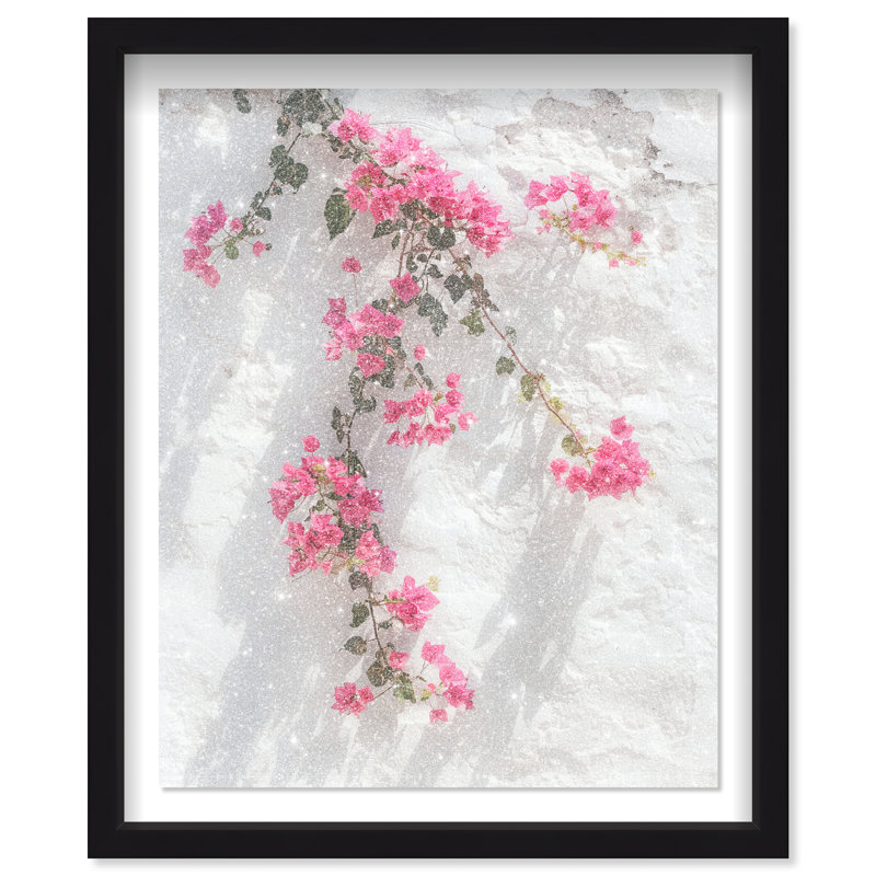 Santorini Blush Print by Oliver Gal, 25.5"H x 31.5"W, Black Shadowbox