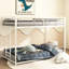 White Twin Over Metal Bed Frame, Support, Stable , Reinforced Guardrails, Quick Assembly Bunk Twin, Features, No Box Spring, Fits Mattresses Of Specific Size