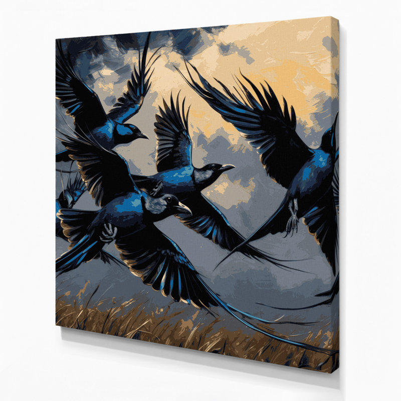 «Birds Common Grackle», art mural sur toile, 12" H x 12" W