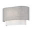 Applique murale 2 lumières en nickel brossé ADA avec abat-jour en tissu fabriqué à la main gris urbain et blanc
