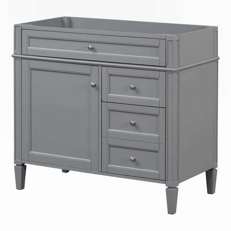 Meuble-lavabo pour salle de bain, Argent argent, Gris