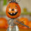 Ensemble de 2 figurines d'Halloween en métal Jack-O-Lantern