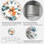 Boho Orange and Blue Leaves - Traditional Wall Clock-1267375157