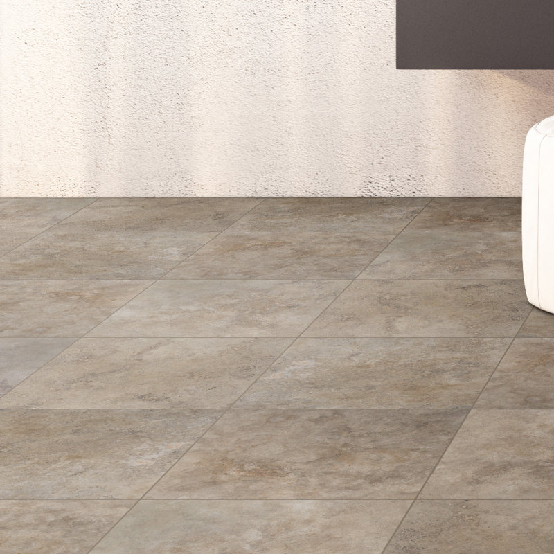 Carreau de sol en travertin adouci 18 po x 18 po Marzana Almond