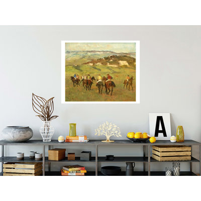 «Jockeys on Horseback avant Distant Hills» par Edgar Degas - Estampe numérique