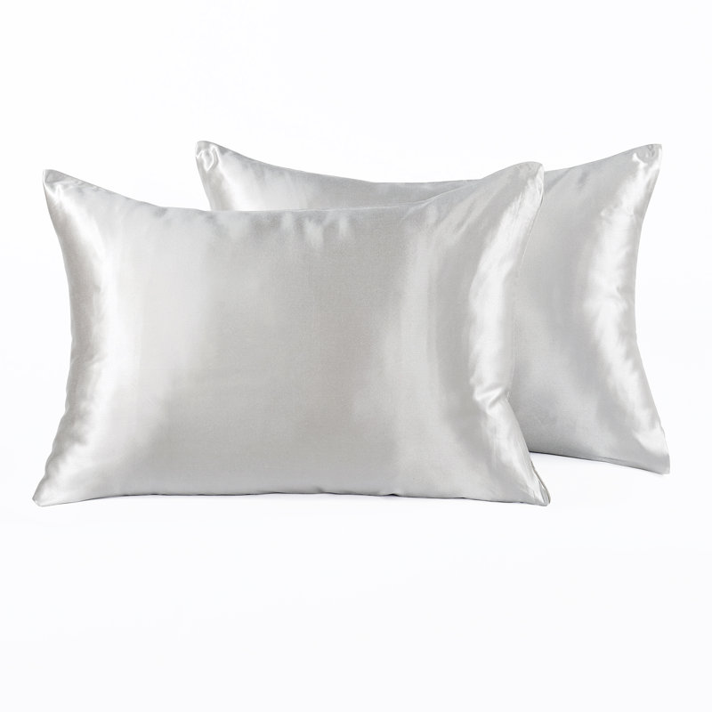 Silk Cotton Blend Pillowcase, Standard, Gray