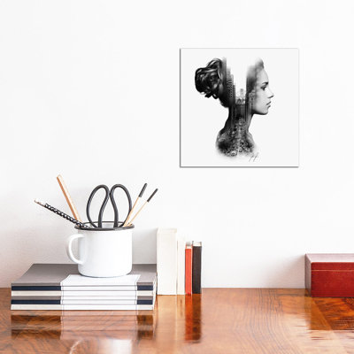 Profile Double Exposure II by Kathrin Federer - Wrapped Canvas Print