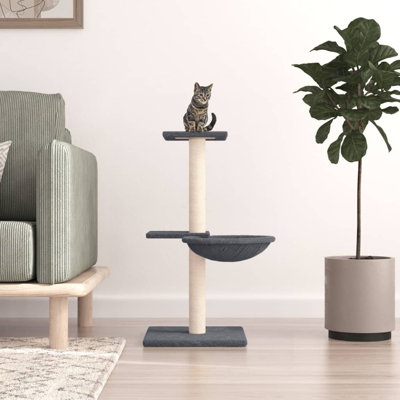 vidaXL Cat Tree Engineered wood, plush, sisal 28.3 in Durable
