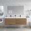 72 po Meuble-lavabo mural double avec lavabo W