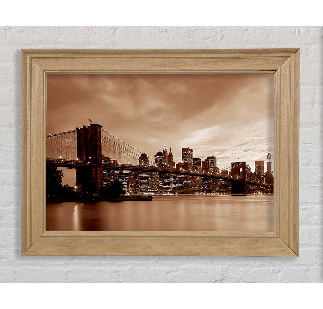 New York City Brooklyn Bridge Brauner Guss - Druck