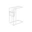 Table d'appoint, en forme de C, bout, côté, collation, rangement pour magazines, salon, chambre à coucher, aspect cuir blanc, métal blanc, contemporain, moderne