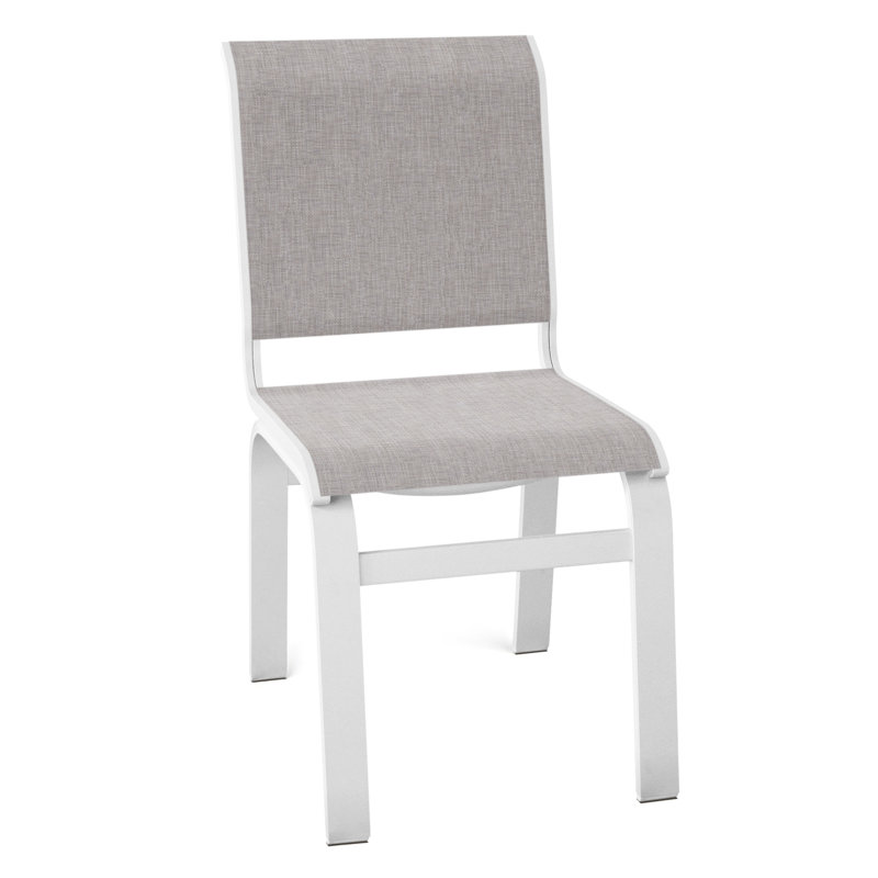Chaise d'appoint de salle à manger Hiraku, Blanc texturé, Oursin