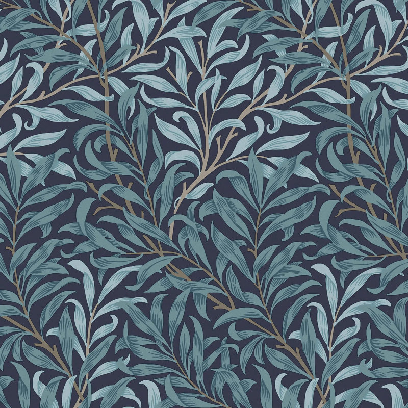 William Morris At Home Willow Bough Floral Wallpaper, Dark Blue