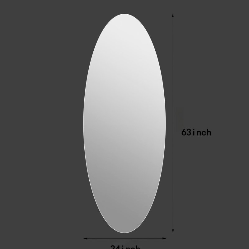 63" X 21" Full Length Mirror, Hd Copper- Silver Glass, Shatterproof, -, , Ideal For Dressing Areas And Bedrooms, Sharp Clear Reflection Edge Wall  Salon Bedroom, Accurate