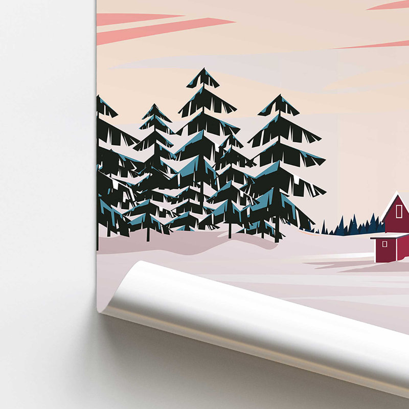 Affiche de voyage finlandaise dans un, Papier, H 14 po x l 11 po