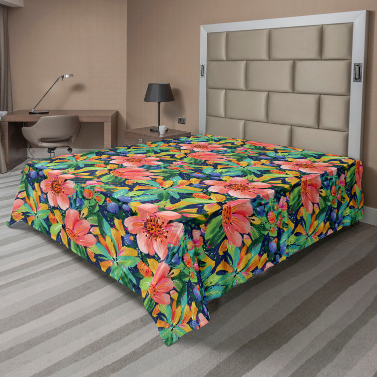 Ambesonne, drap plat floral pivoines, art botanique printanier