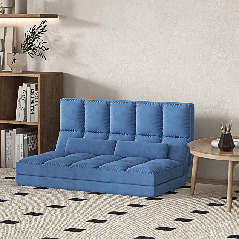 Fauteuil convertible, Bleu, H 23,5 po x l 51,3 po x P 28,8 po