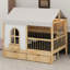Lit maison avec grands tiroirs-676225264