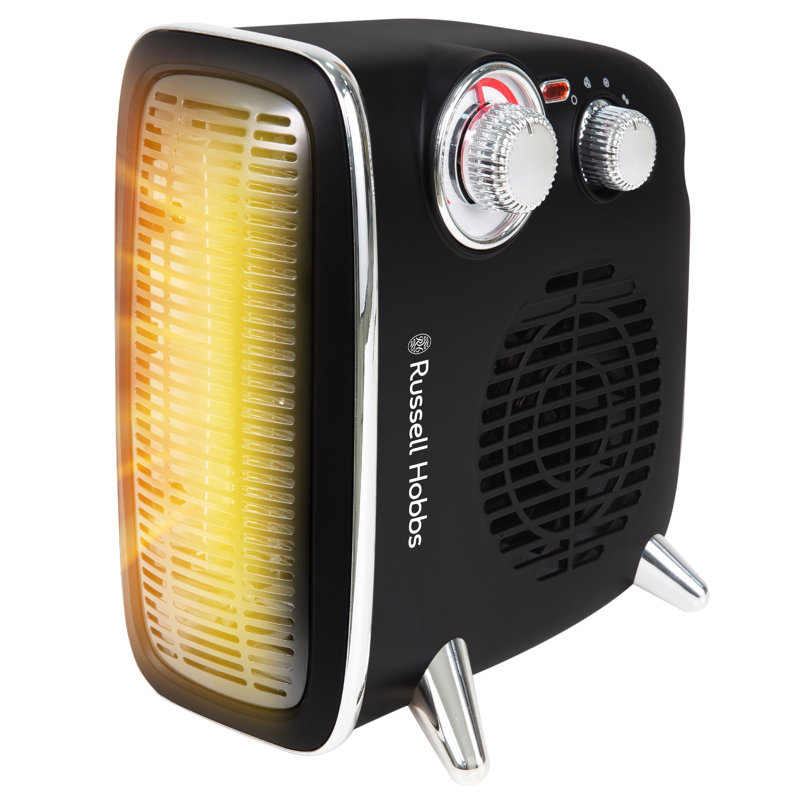 Russell Hobbs RHRETHFH1001B Vertical/Horizontal Retro Fan Heater in Black