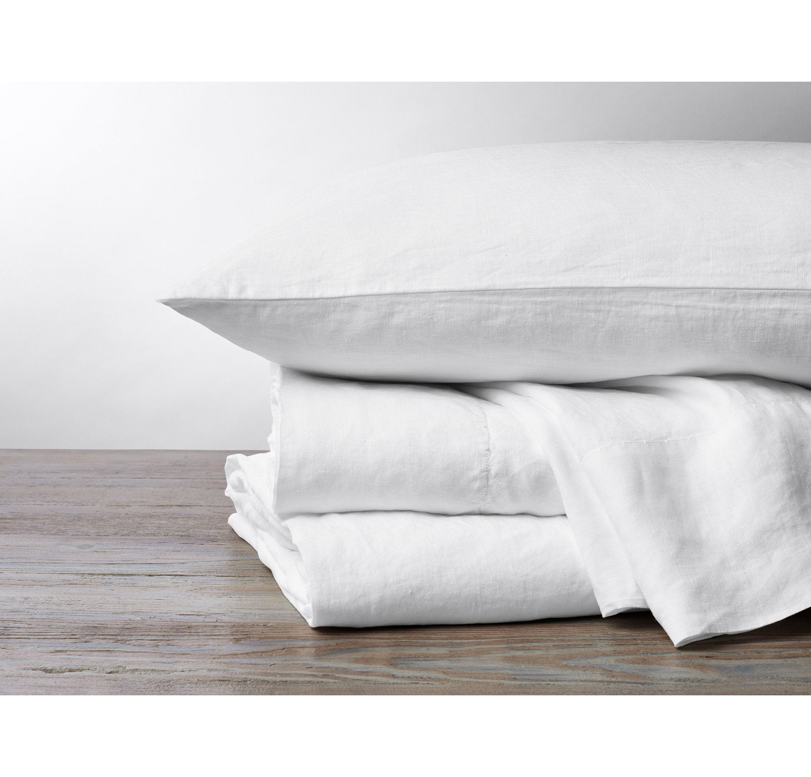 Organic Relaxed Linen Belgian Flax Linen Standard Pillowcase - Set of 2, Standard/Queen Pillowcase, Alpine White