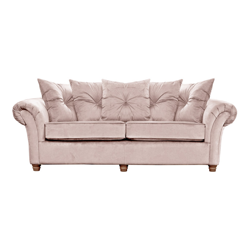Lila 3 Seater Velvet Sofa, Blush