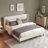 Janine Corduroy Upholstered Wingback Bed with Slat Kit and Solid and Manufactured Wood Frame-749801283-749801294