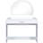 39" Makeup Vanity Table In White For Bedroom. Equipped With Touch Screen Lighted Mirror & Drawer. Curved Edges And Style. Ample Storage Options. Convenient. 20 Installation