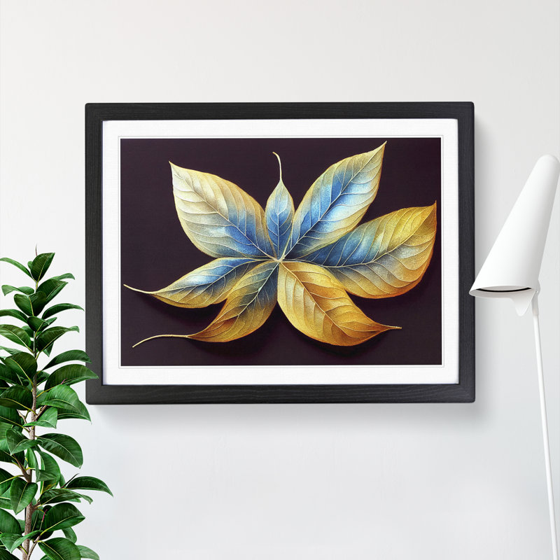 Admirable Leaf - Framed Print, Black, 46cm H x 64cm W x 2cm D