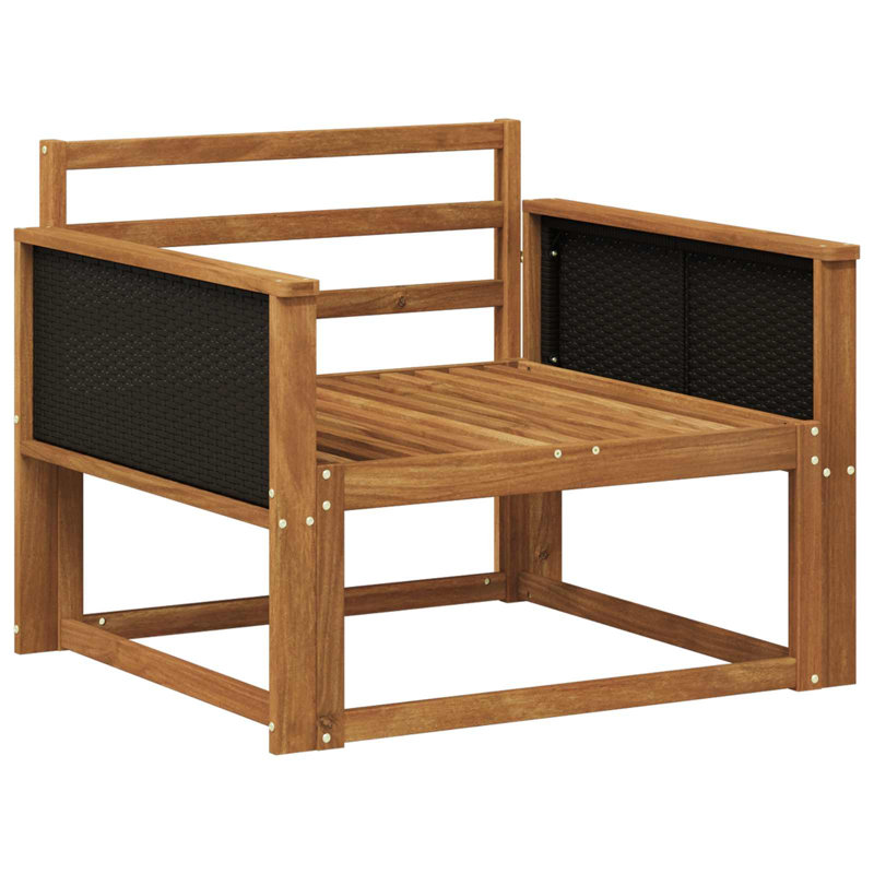 91cm Wide Patio Sectional, Natural/Black