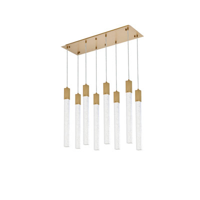 Luminaire suspendu rectangulaire à 8 lumières pour îlot de cuisine Aliha
