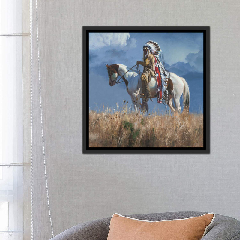 «High Atop the Plains» par David Edward Kucera - reproduction de photo, H 37 po x l 37 po x P 1,5 po, Cadre noir vieilli