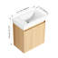 Meuble-lavabo mural 20 po avec lavabo en céramique, porte, armoire de rangement pour salle de bain