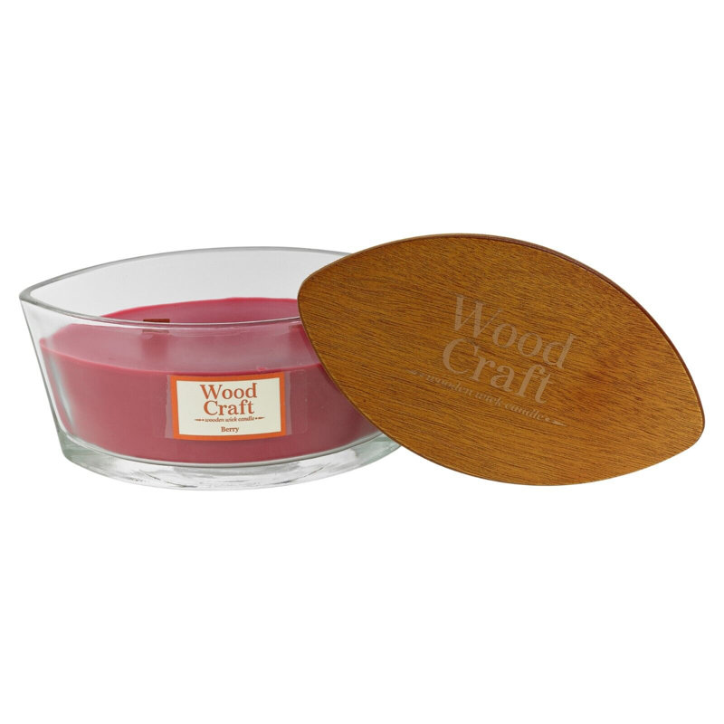 Berry Scented Jar Candle with Glass Holder