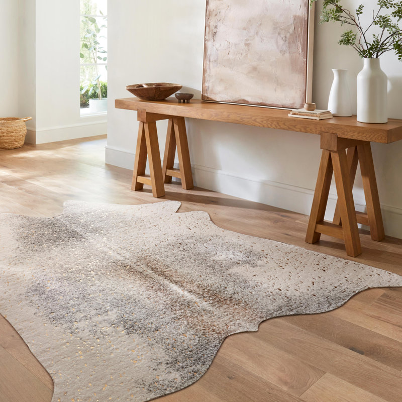 Tapis étain / doré Terrazas, Rectangle : 6 pi 2 po x 8 pi