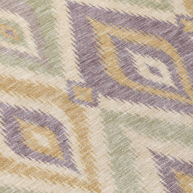 Tapis Chantille ACN3072 Ikat lavable à la machine pour intérieur/extérieur, Mauve, 1 pi 8 po x 2 pi 6 po
