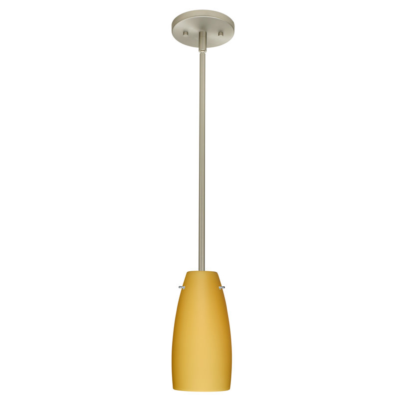 Luminaire suspendu 1 cloche pour une cloche Tao, Nickel satiné, Opale matte, Incandescent