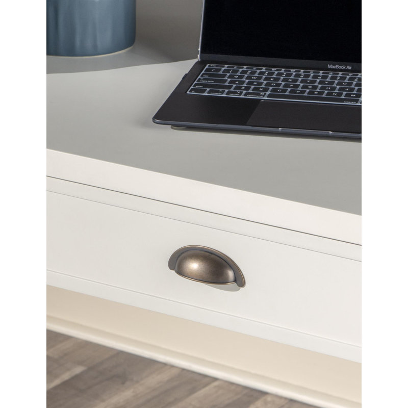 Ivory Poplar Wood Lift-Top Home Office Desk