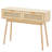 Rattan Console Table with 2 Storage Drawers Rattan 39.37x11.81x29.33inch Sliding Door Natural, Rattan Entryway Table with Storage