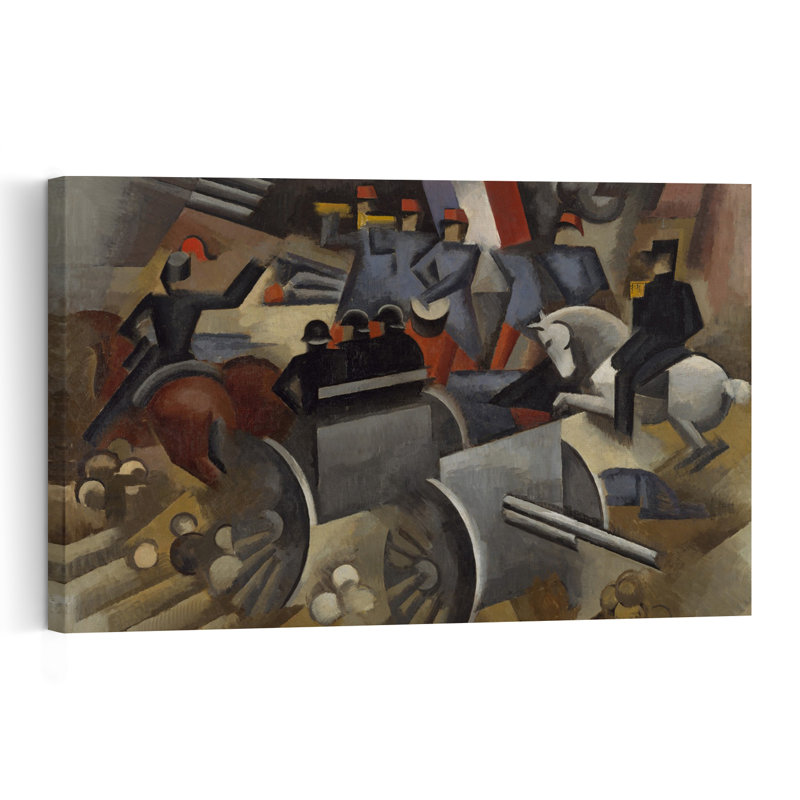 Artillerie, 1911, estampe murale abstraite géométrique contemporaine représentant un cheval, 12" H x 18" W