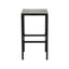Tabourets de bar modernes en bois, 2 pièces Gris et noir. Structure en métal avec siège à lattes pour l'extérieur. 16 x 16 x 30 pouces industriel 2. Finition, cadre. Espaces. 16,35 po x 16,35 po x 29,42 po-25333740