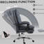 Fauteuil de bureau en microfibre à massage inclinable et chauffant, gris foncé-385027772