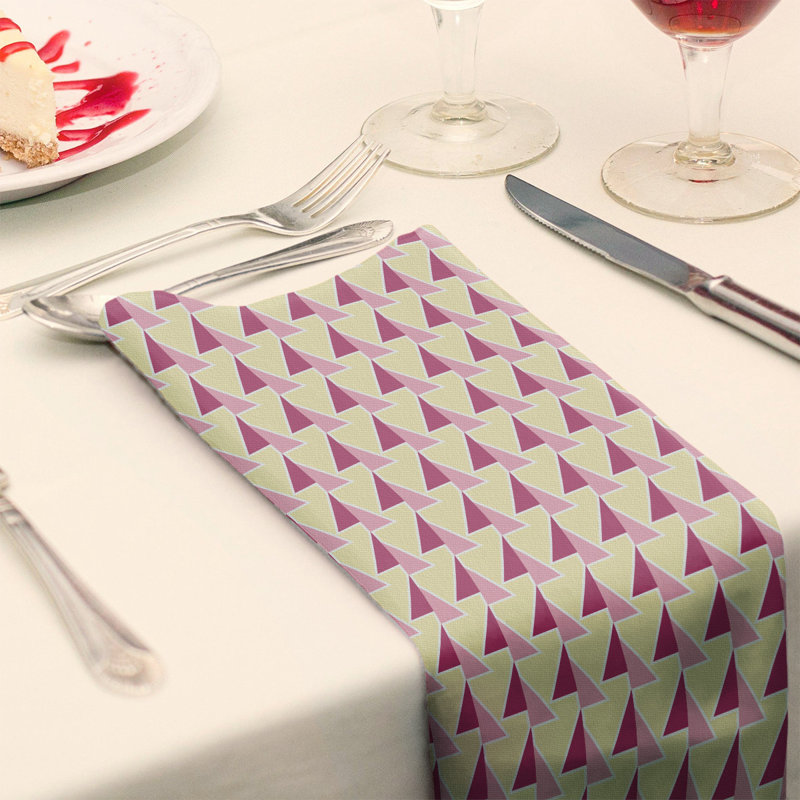 Serviette de table en coton à motif de flèches déplacées, H 0,1 po x l 10 po x P 10 po, Rose/jaune, Polyester sergé