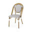 2 chaises bistro françaises abstraites - structure en aluminium, blanc et gris
