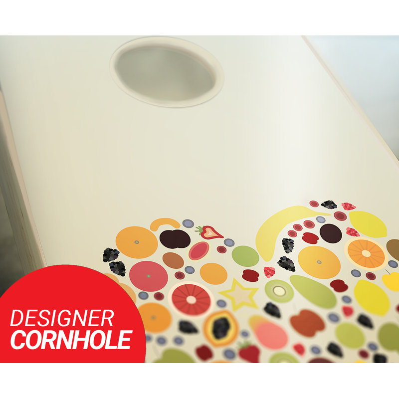 Ensemble de cornhole en bois massif avec écrous 2 'x 4', Rouge/orange